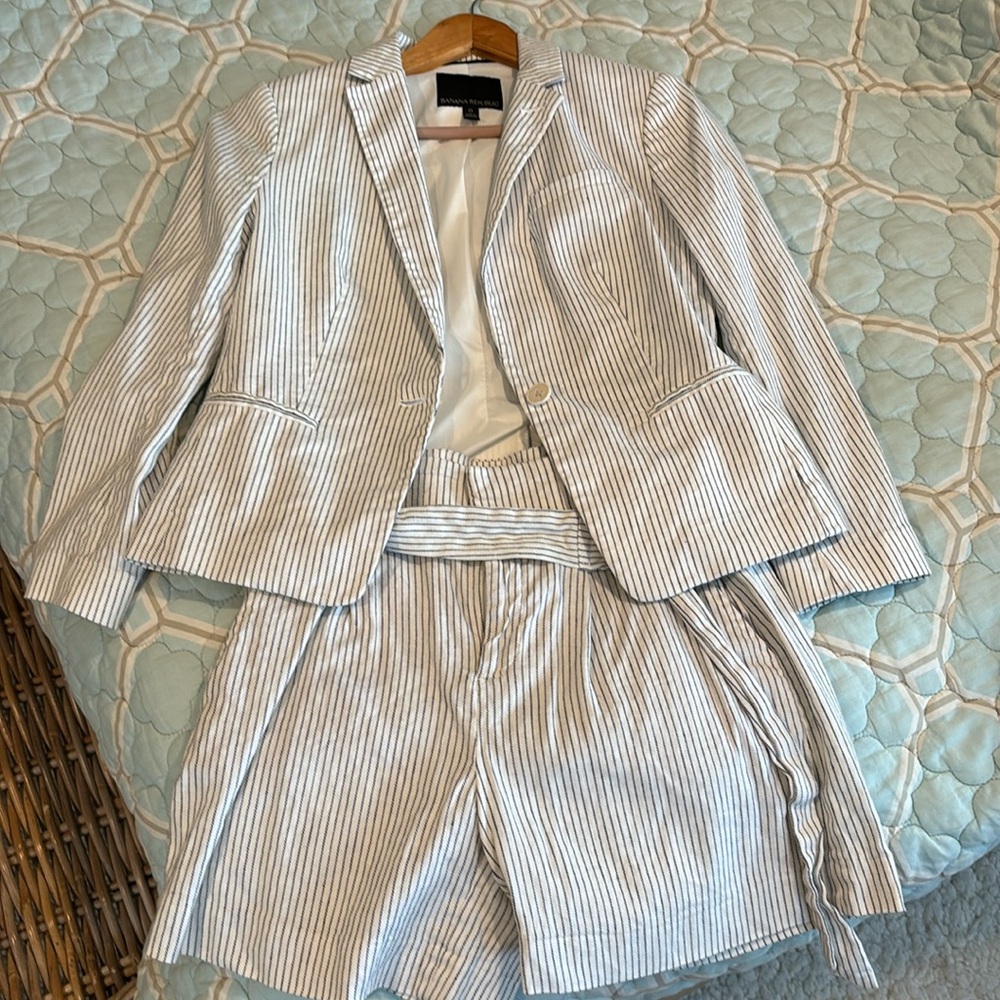 Banana Republic Striped Blazer and Shorts Set